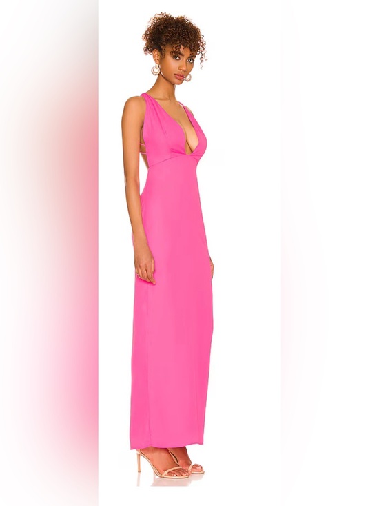 superdown Dresses & Skirts - REVOLVE superdown Lucinda Strappy Hot Pink Sleeveless V-Neck Maxi Dress